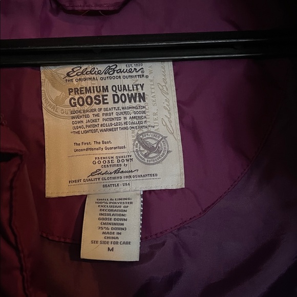 Eddie Bauer Plum Purple Premium Goose Down Puffer Vest - Picture 3 of 4